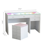 Diana Vanity Desk w Hidden Stool