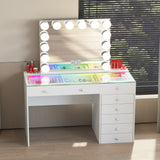 Diana Vanity Desk w Hidden Stool